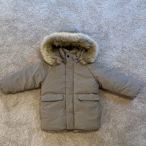 Zara Kids' Cream Fleece Jacket